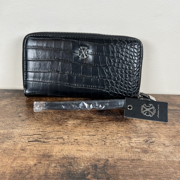 Christian Lacroix Handbags - Christian Lacroix Wallet Zipper‎ Closure Back Pocket NWT Black Wristlet Strap